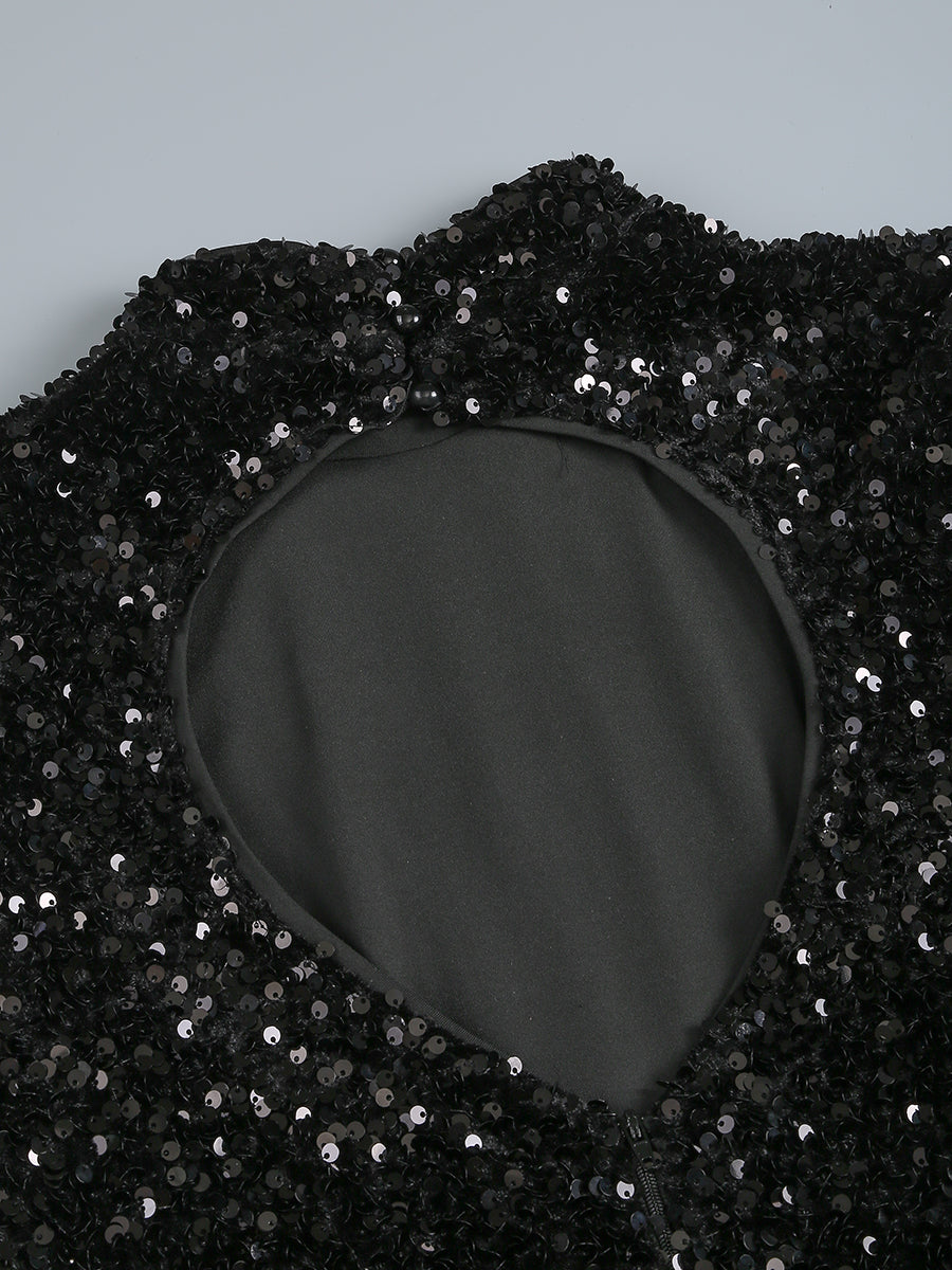 SEQUIN SLIT MAXI DRESS FOR PARTY NIGHTS