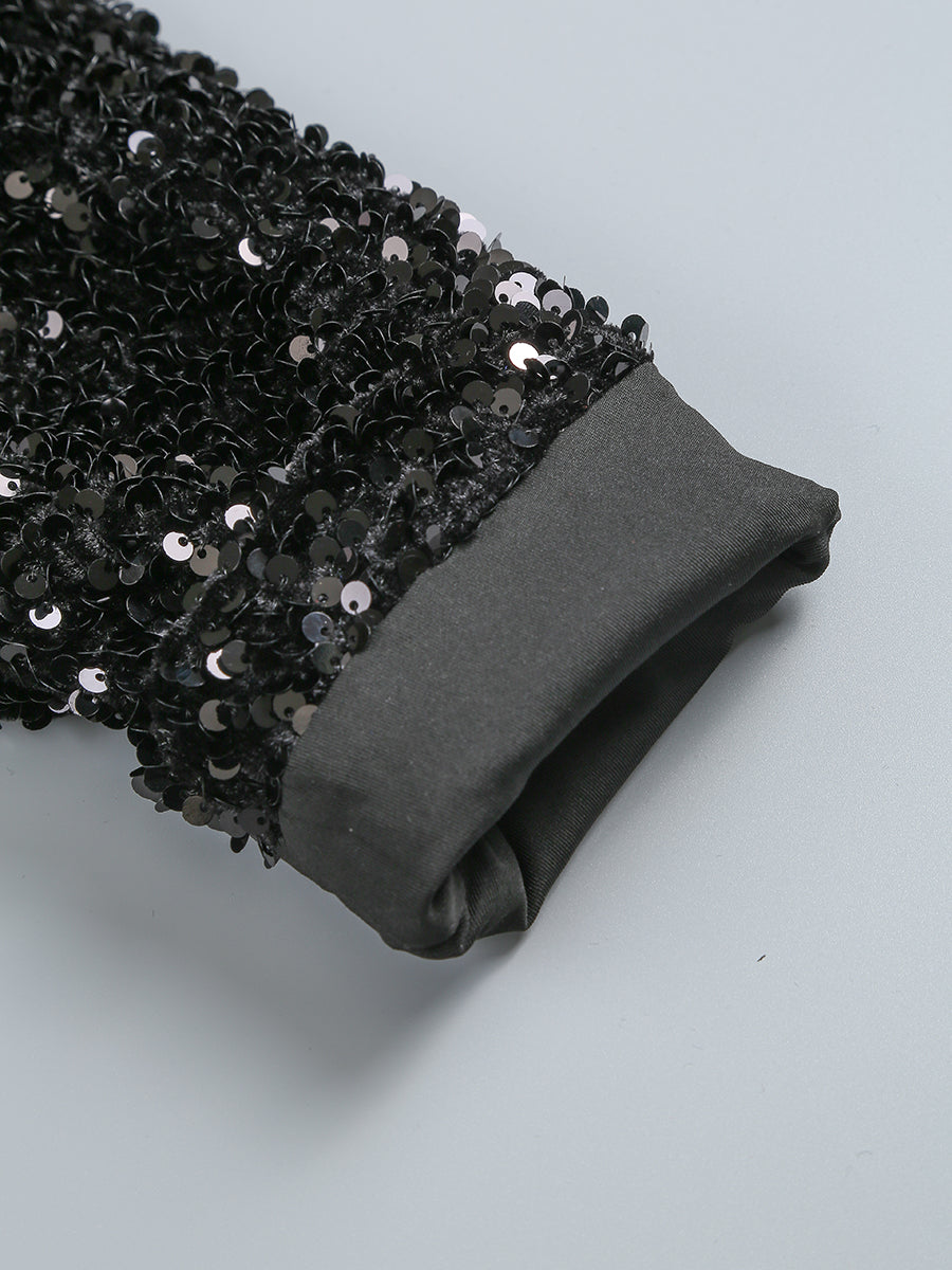 SEQUIN SLIT MAXI DRESS FOR PARTY NIGHTS