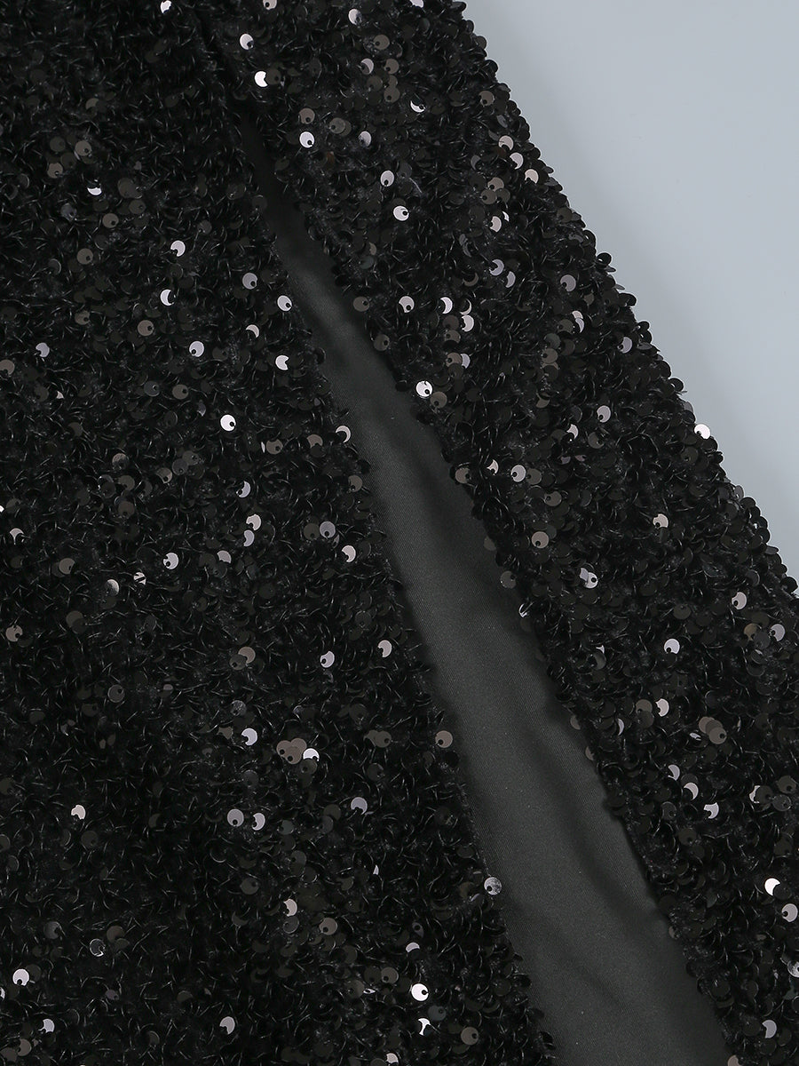 SEQUIN SLIT MAXI DRESS FOR PARTY NIGHTS