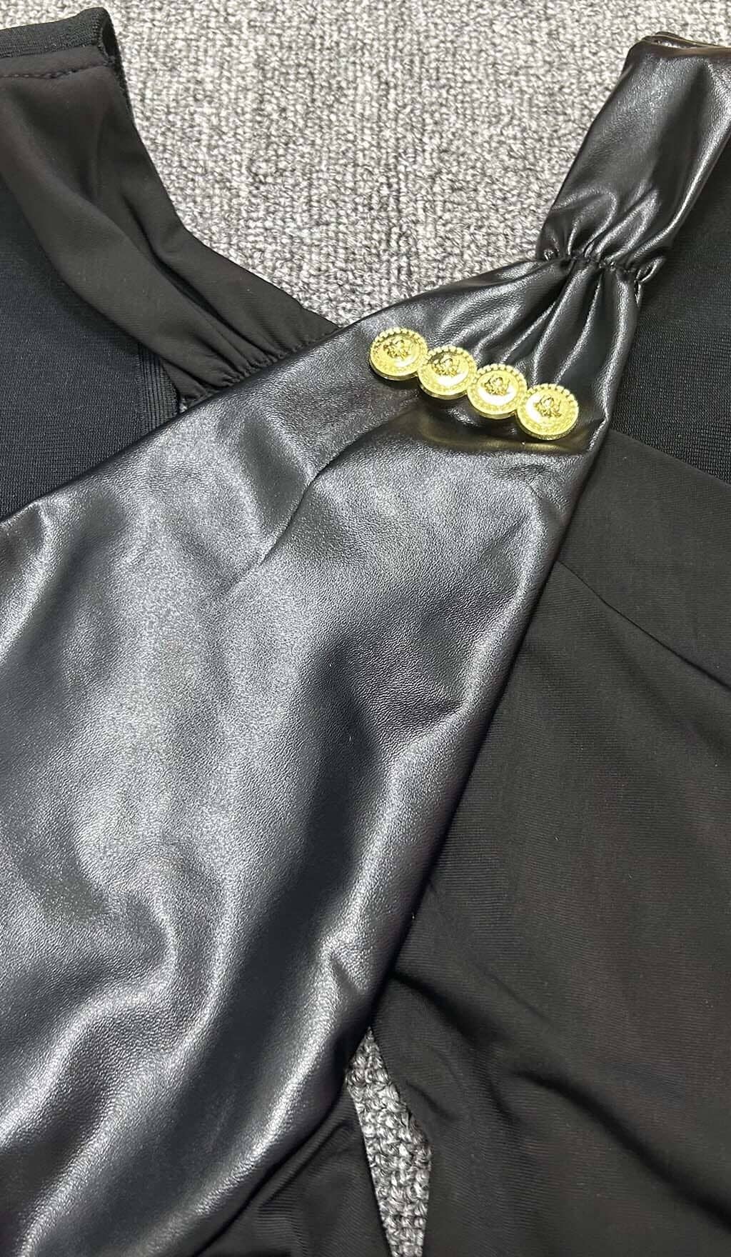 BACKLESS BANDAGE MAXI BLACK COCKTAIL DRESS