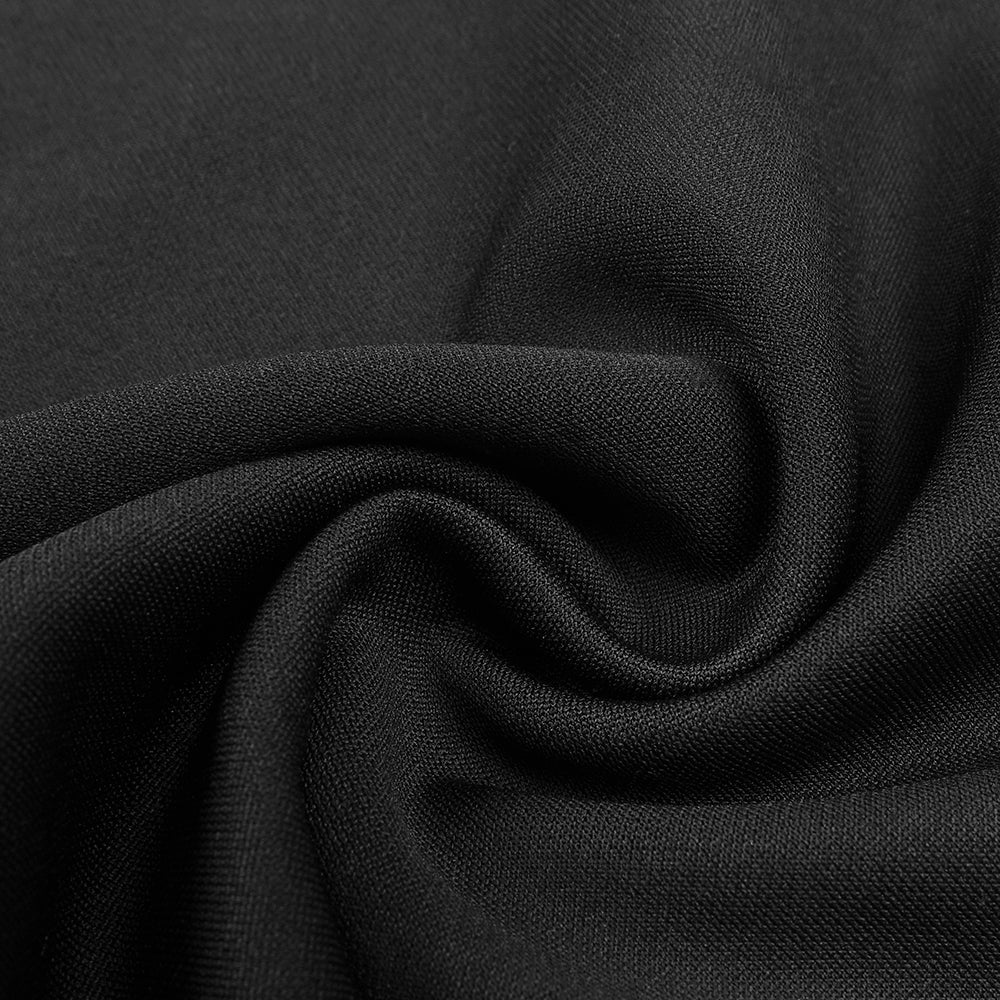 BLACK BACKLESS HOODED JUMPSUIT, NIGHT-OUT SLIP POCKET