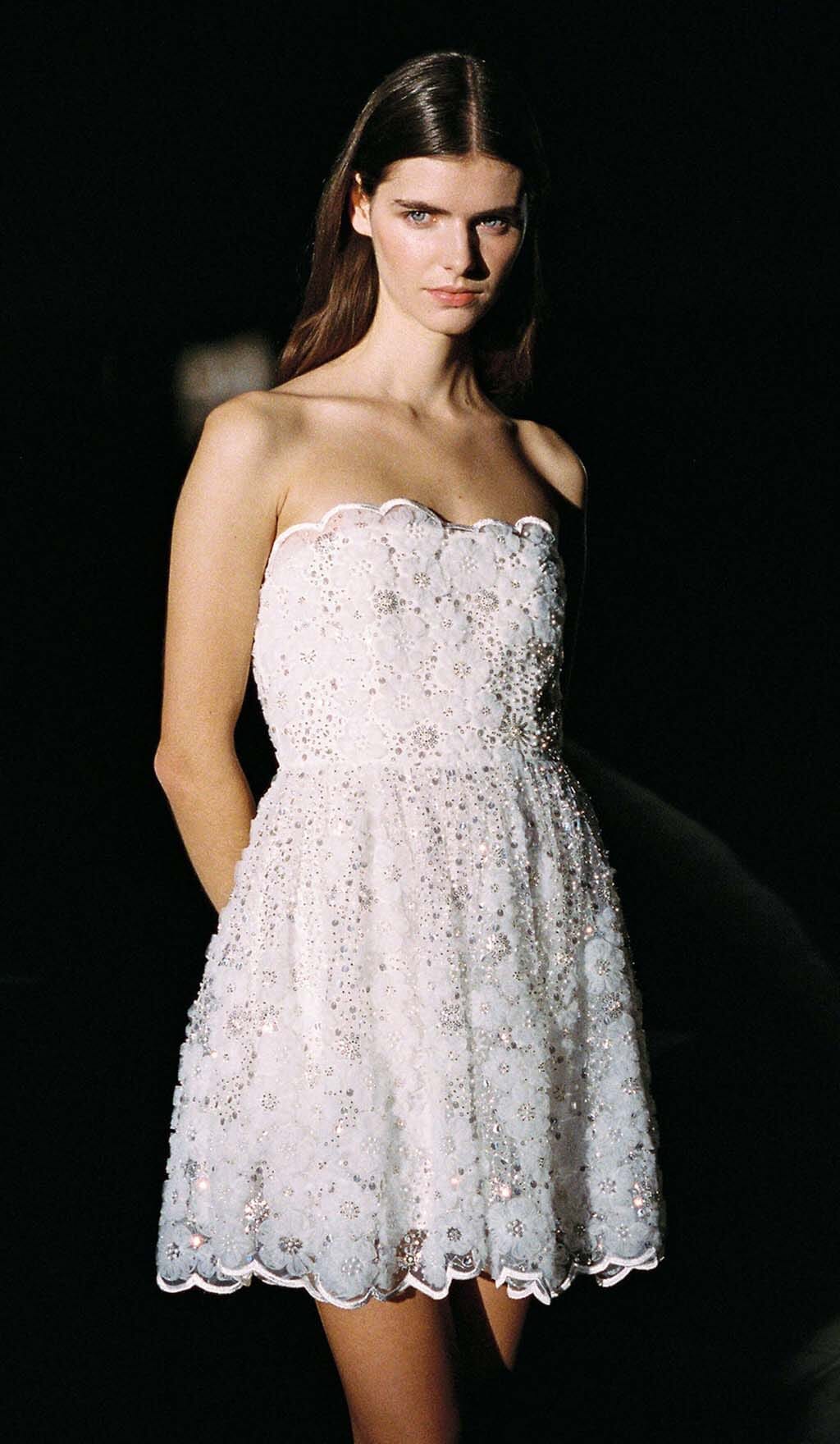 SEQUIN BEADED BANDEAU MINI DRESS FOR PARTY