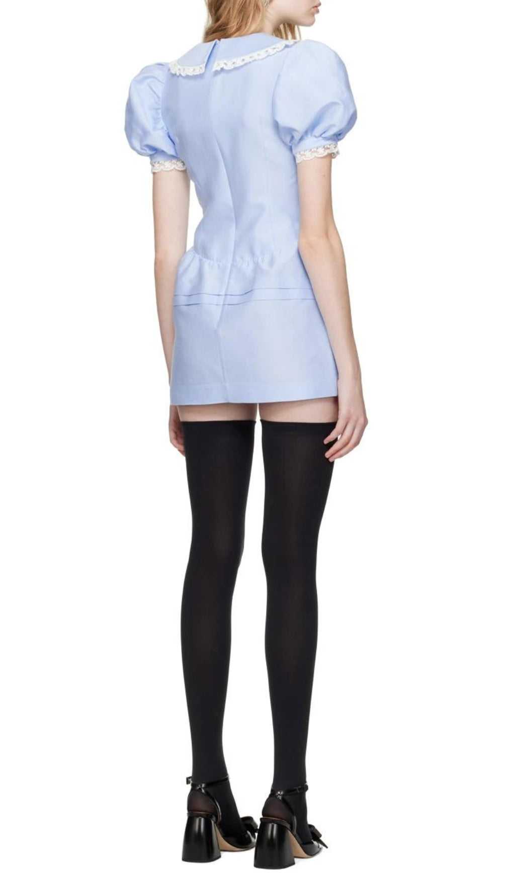 BLUE BUBBLE SLEEVE MINI DRESS FOR PARTY