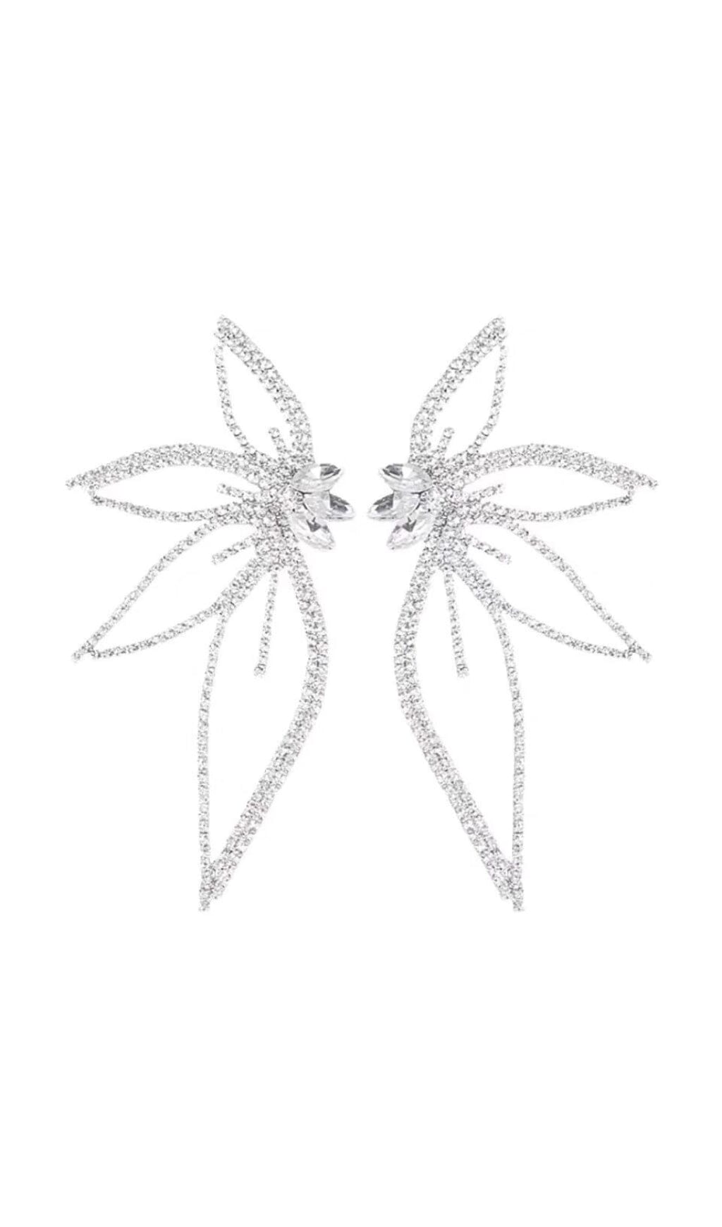 BG-35_a1bd2b43-64f3-418b-95a1-9979f4631541 CRYSTAL FLOWER DANGLE EARRINGS SILVER WEDDING