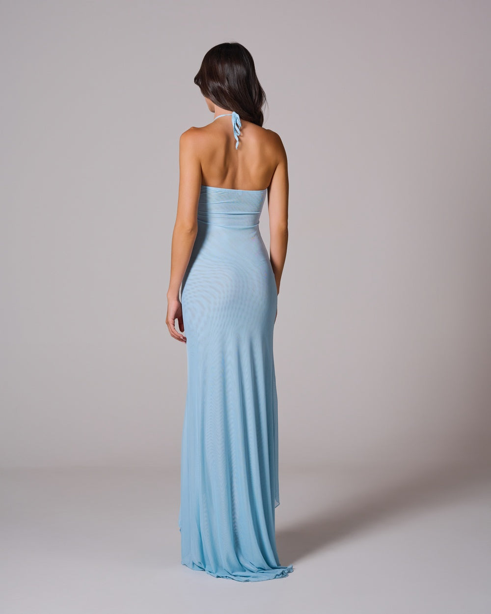 BLAIR BLUE MESH MAXI DRESS FOR EVENTS
