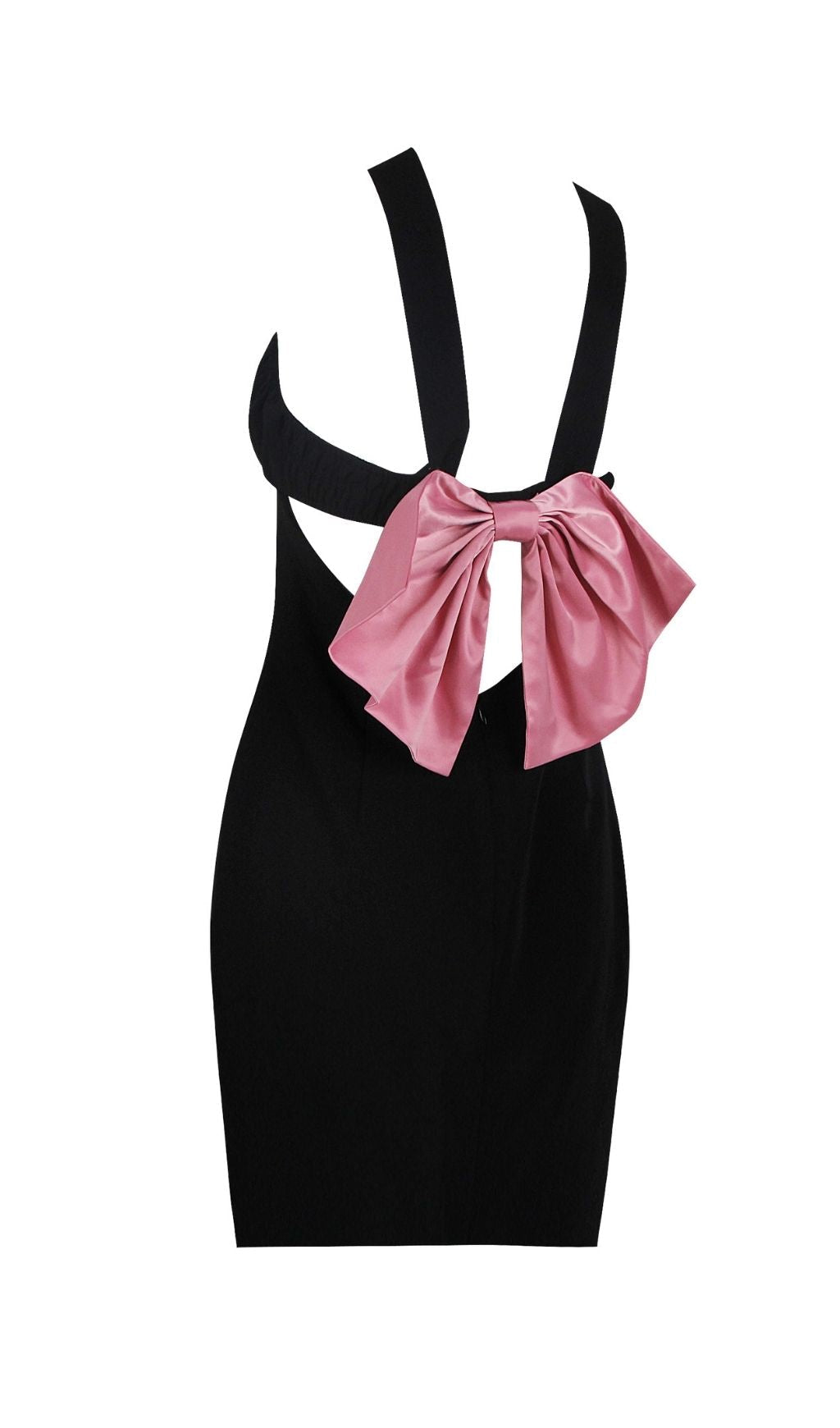BOW BACK MINI DRESS BLACK COCKTAIL PARTY