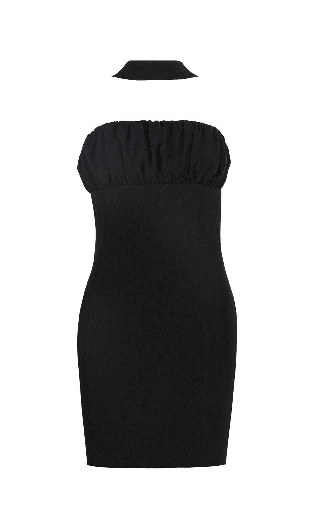 BOW BACK MINI DRESS BLACK COCKTAIL PARTY