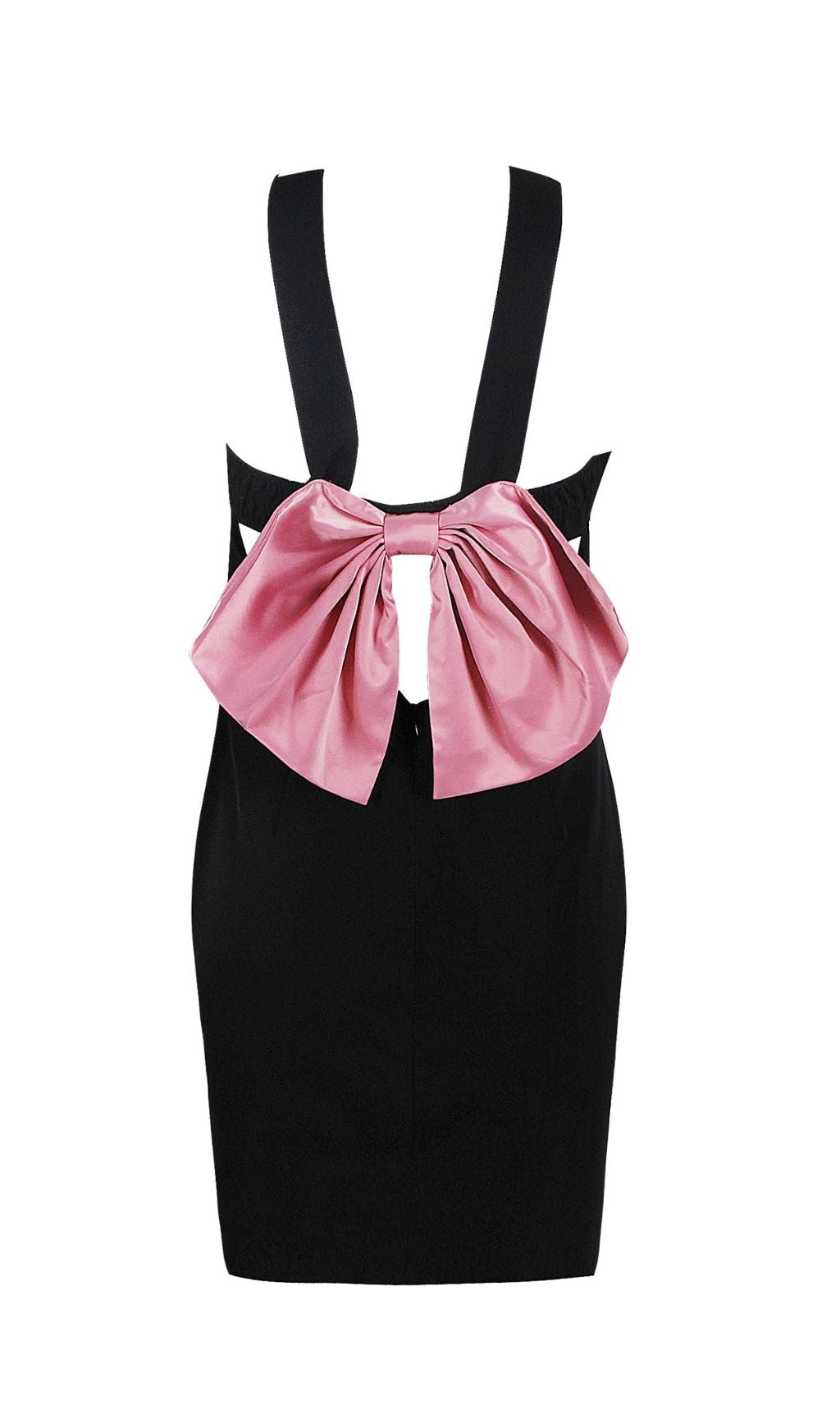 BOW BACK MINI DRESS BLACK COCKTAIL PARTY