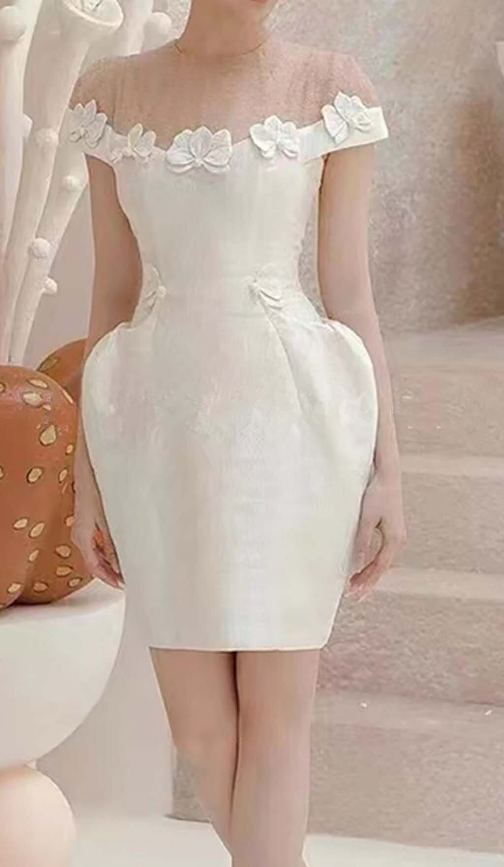 BOW DETAIL POCKET MIDI DRESS FOR WEDDING GUEST