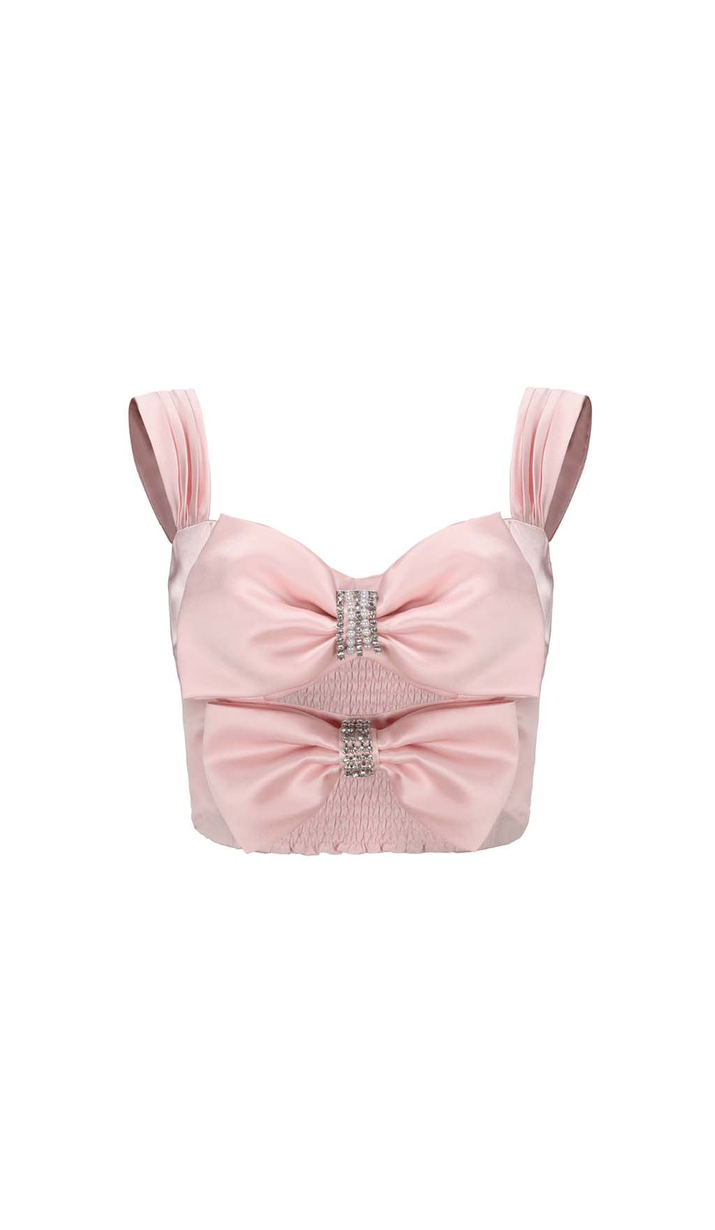 BOW TWO-PIECE SUIT PINK PARTY SET