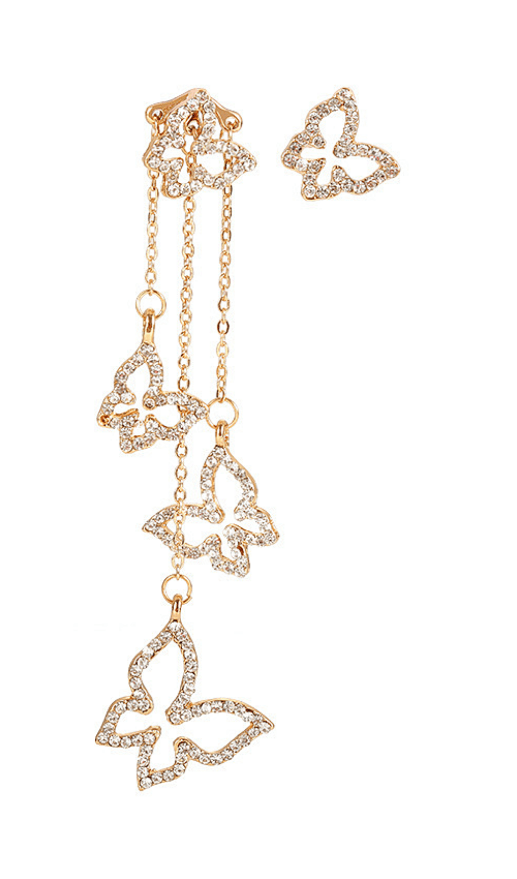 BUTTERFLY ASYMMETRICAL TASSEL EARRINGS FOR PARTY