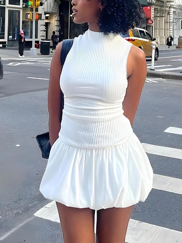 BACKLESS BUBBLE MINI DRESS FOR PARTY