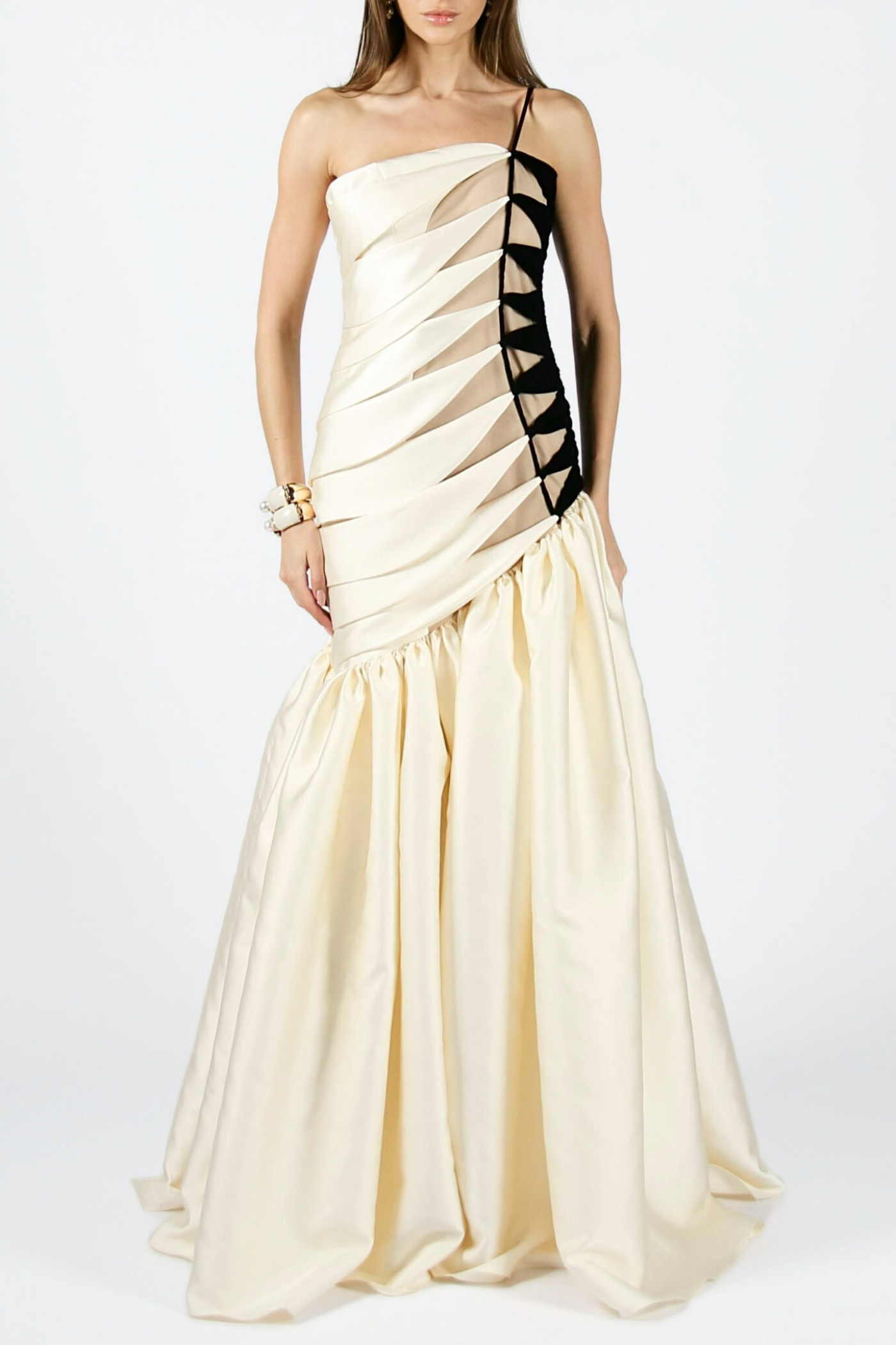 BaharOneShoulderSatinRuchedMaxiDress_3 ONE SHOULDER SATIN RUCHED MAXI DRESS FOR EVENING