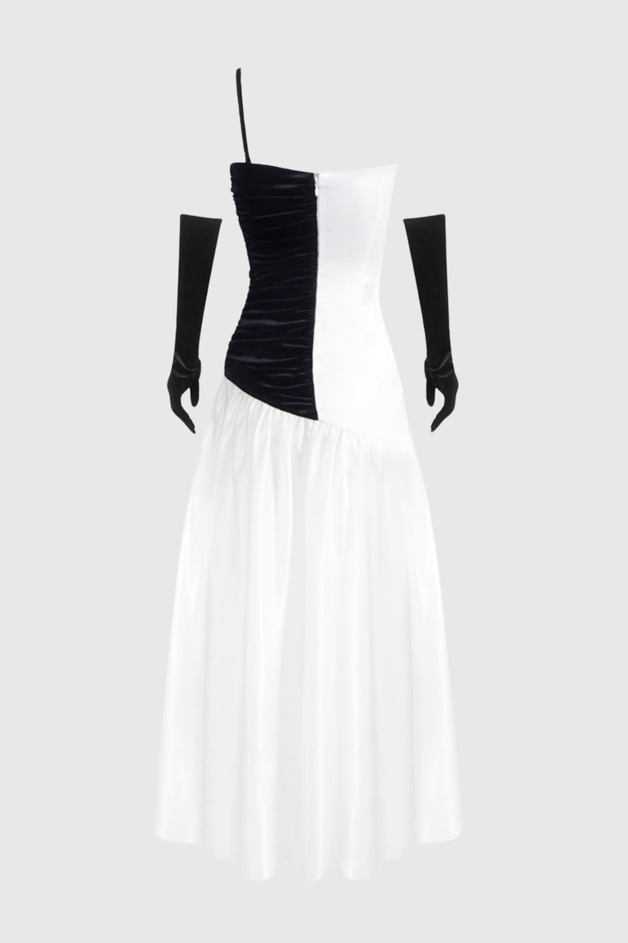 ONE SHOULDER SATIN RUCHED MAXI DRESS FOR EVENING