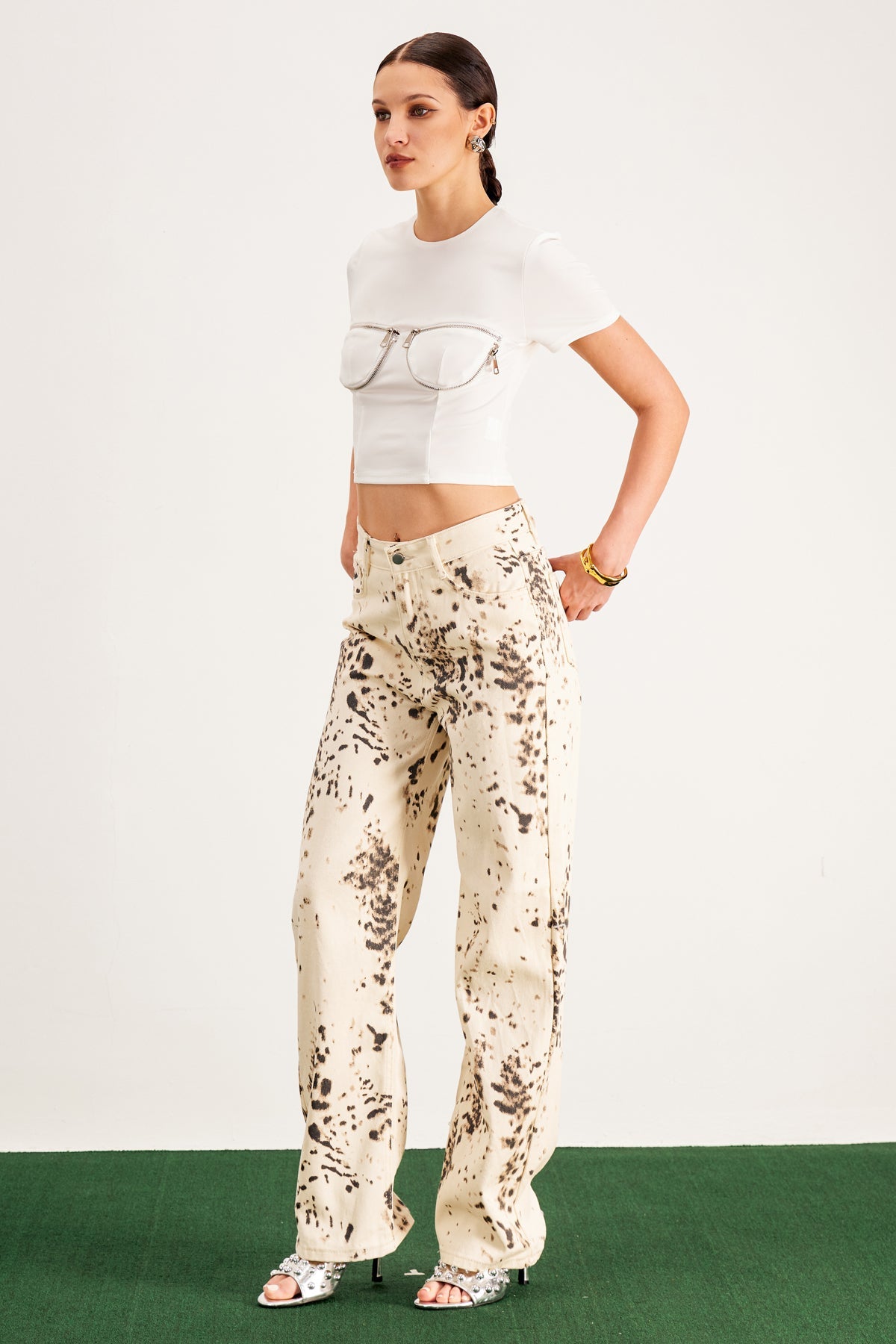 BLEACHED LEOPARD CARGO PANTS - STREETWEAR ESSENTIAL