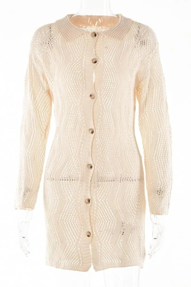 MESH CROCHET COVER-UP SHIRT FOR BEACH VACATION
