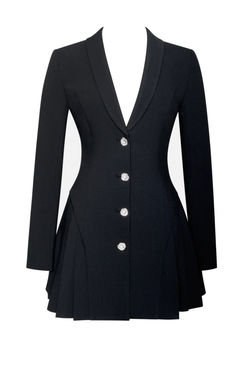 BeulahPleateBlazerMiniDress-Black1 BEULAH PLEATED BLAZER MINI DRESS BLACK