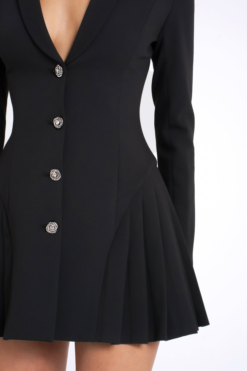 BeulahPleateBlazerMiniDress-Black7 BEULAH PLEATED BLAZER MINI DRESS BLACK