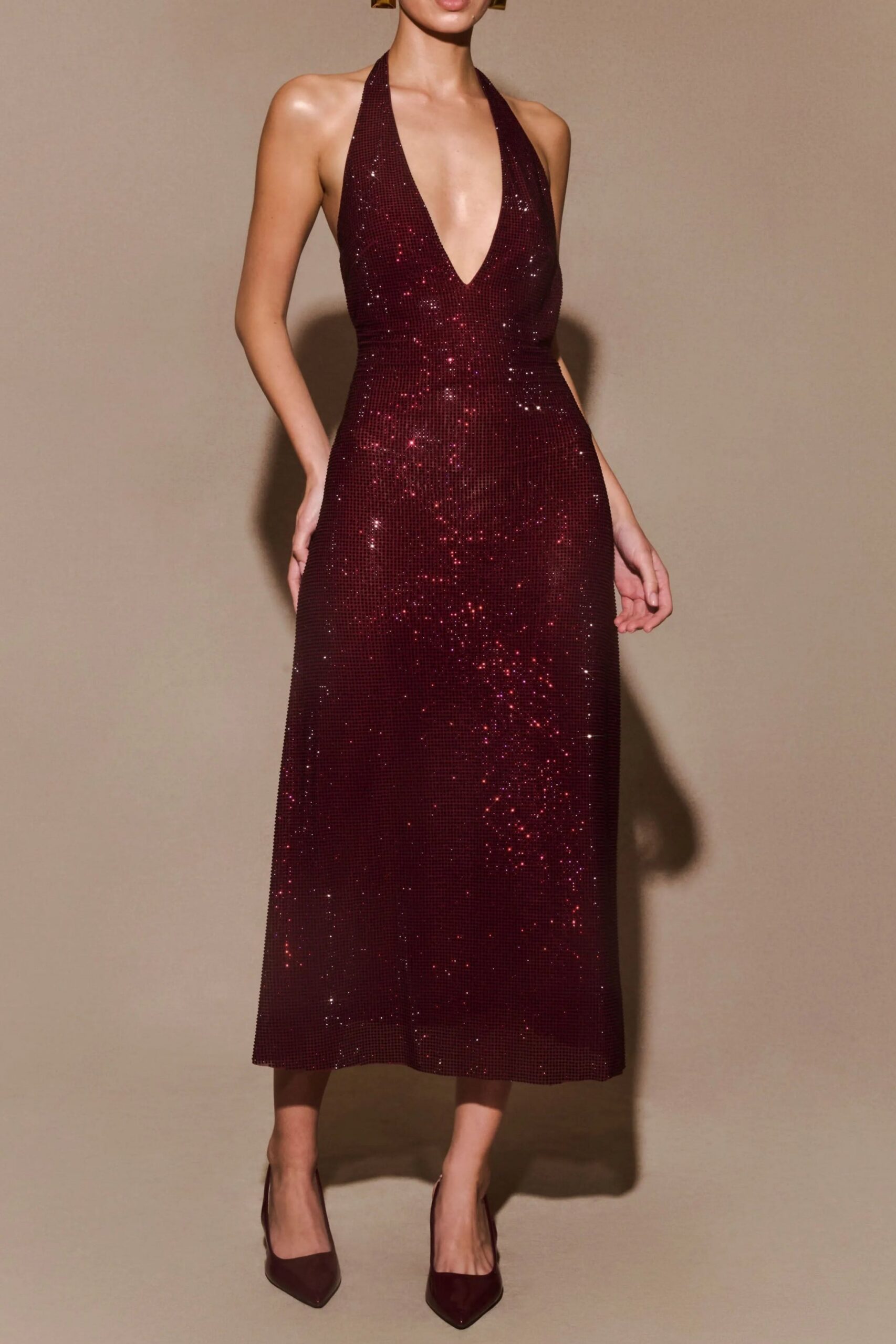 BeverlyDiamondHalterNeckMidiDress_11 SEQUIN HALTER MIDI DRESS, EVENING PARTY