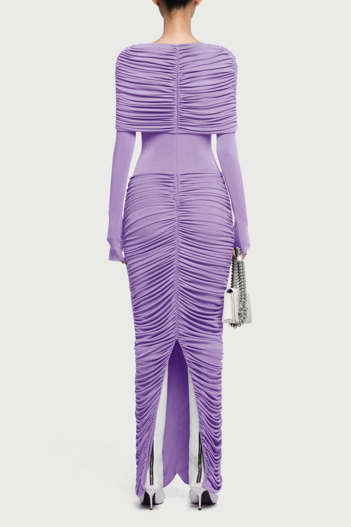 ALICE PURPLE PLEATED ASYMMETRIC MAXI DRESS