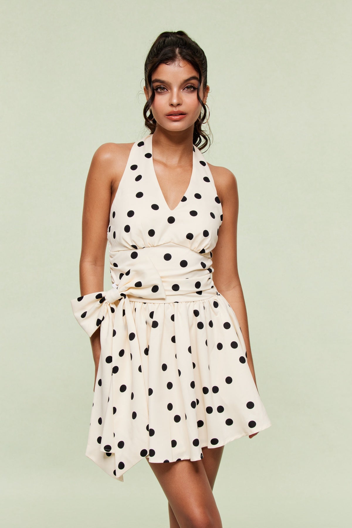 BlaiDotBowRuffleMiniDress_1 BLAI DOT BOW RUFFLE MINI DRESS FOR PARTY