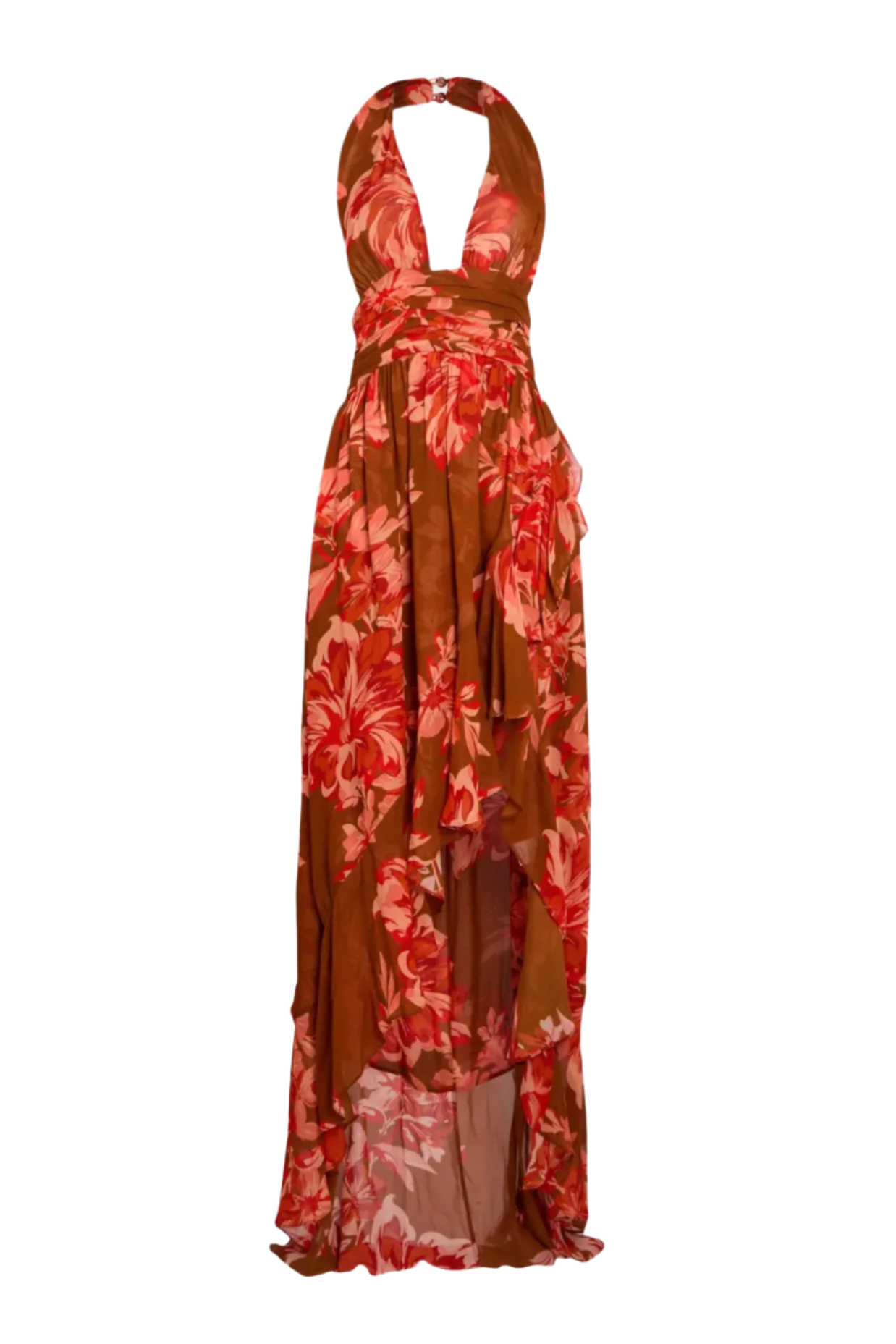 FLORAL HALTER MAXI DRESS FOR SUMMER PARTIES