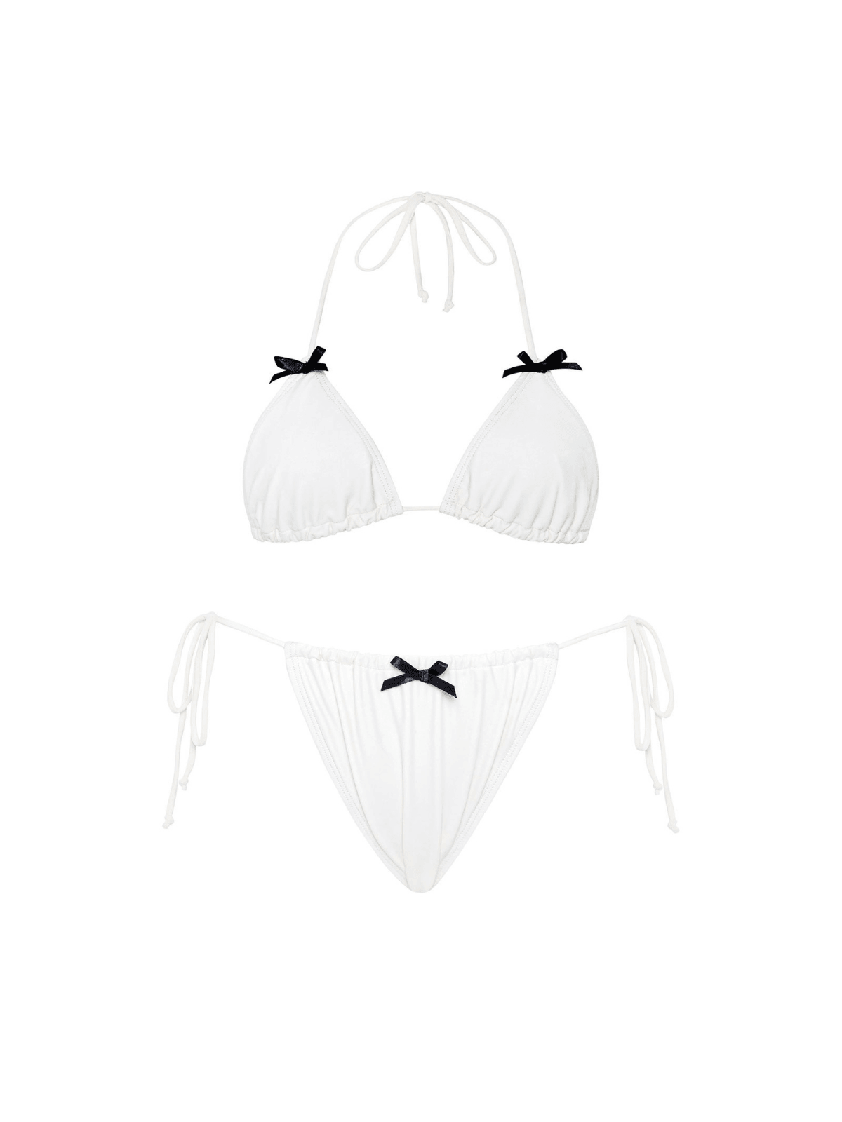 BRAKO WHITE BOW BIKINI SET - VACATION PARTY