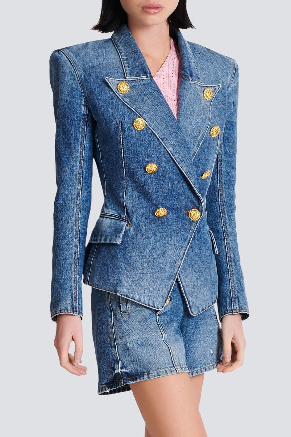 BRITTIA BUTTON DENIM JACKET, CASUAL OVERSIZED STREETWEAR