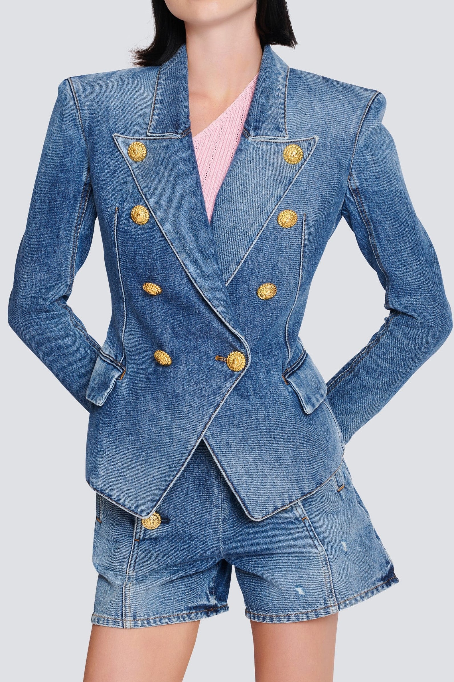 BRITTIA BUTTON DENIM JACKET, CASUAL OVERSIZED STREETWEAR