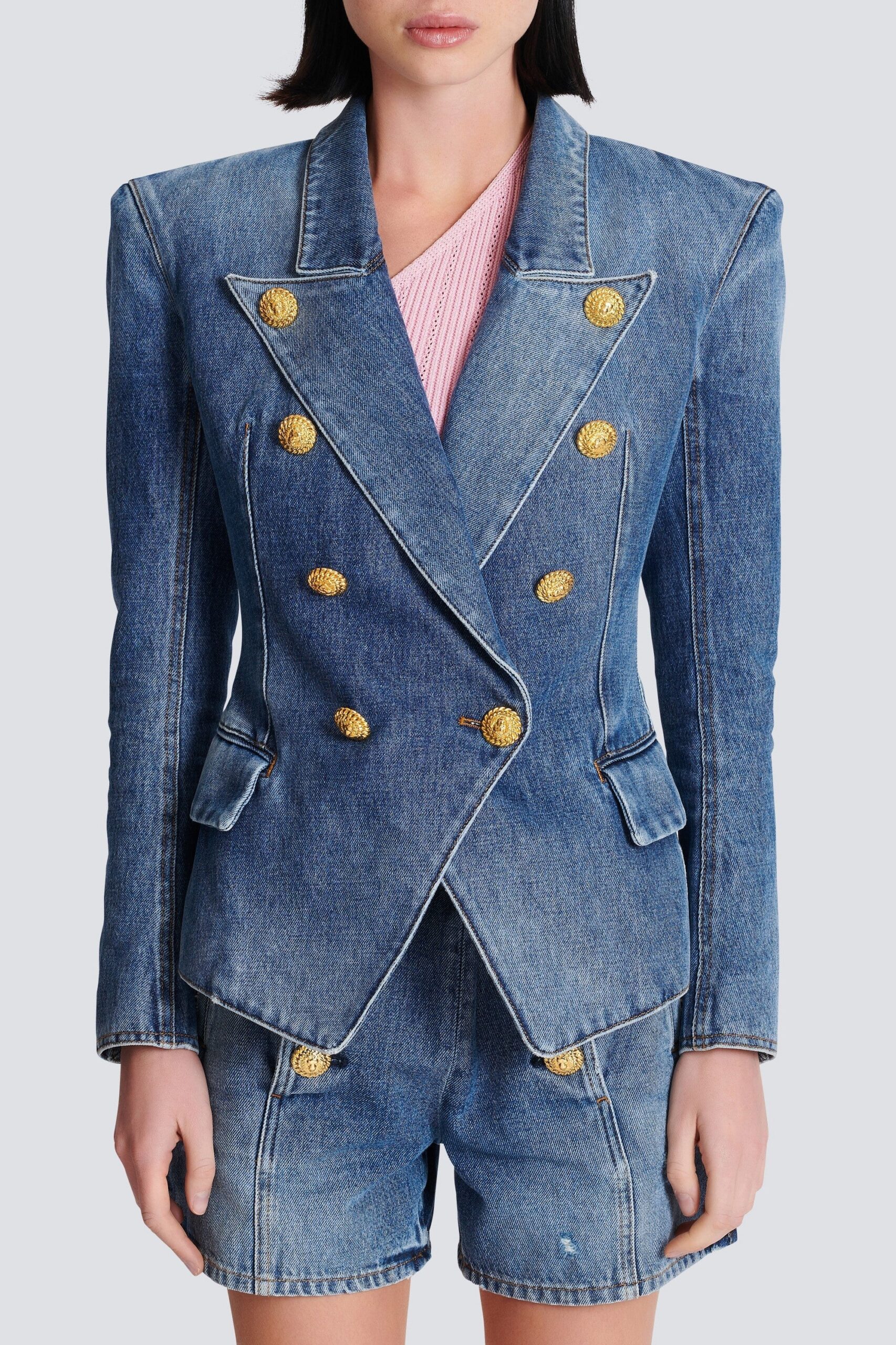 BRITTIA BUTTON DENIM JACKET, CASUAL OVERSIZED STREETWEAR