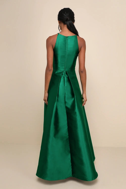 BroadwayShowEmeraldGreenHigh-LowGown_1 EMERALD GREEN HIGH-LOW GOWN, BROADWAY STYLE