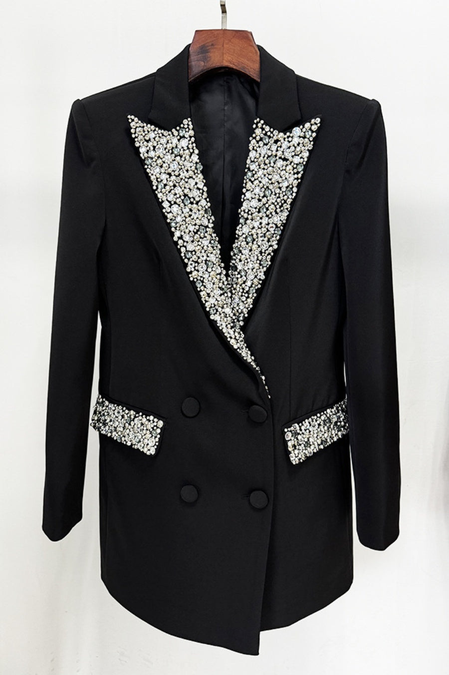 DIAMANTE EMBELLISHED BLAZER DRESS FOR EVENING