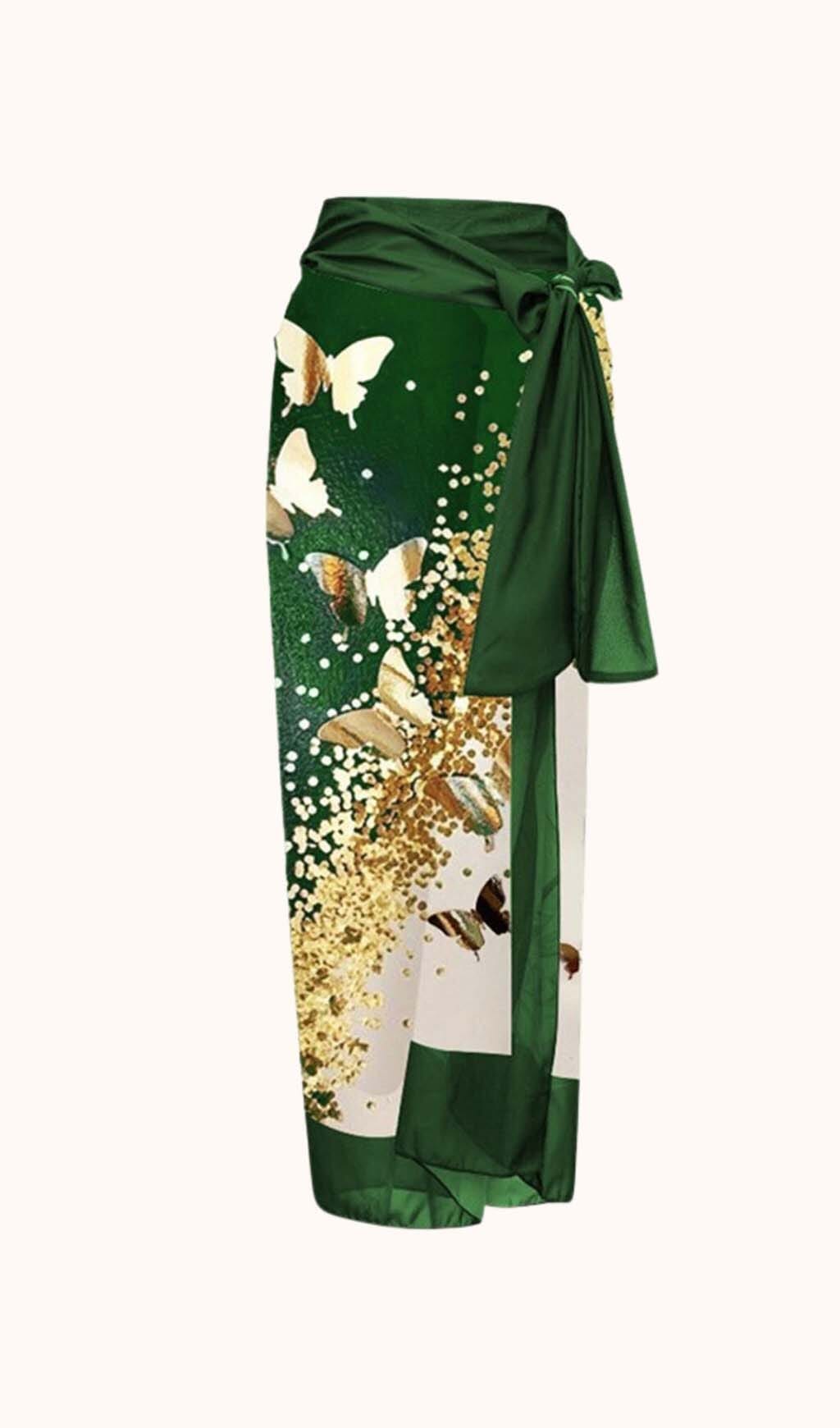 BUFFY GREEN TWO PIECE SWIM SET VACATION
