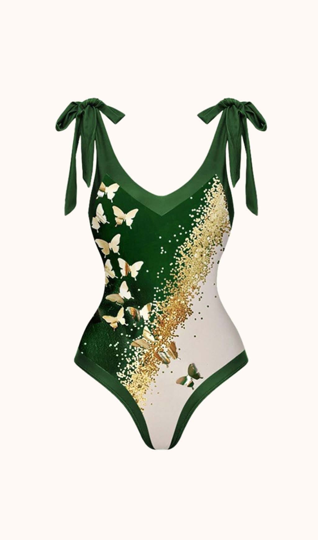 BUFFY GREEN TWO PIECE SWIM SET VACATION