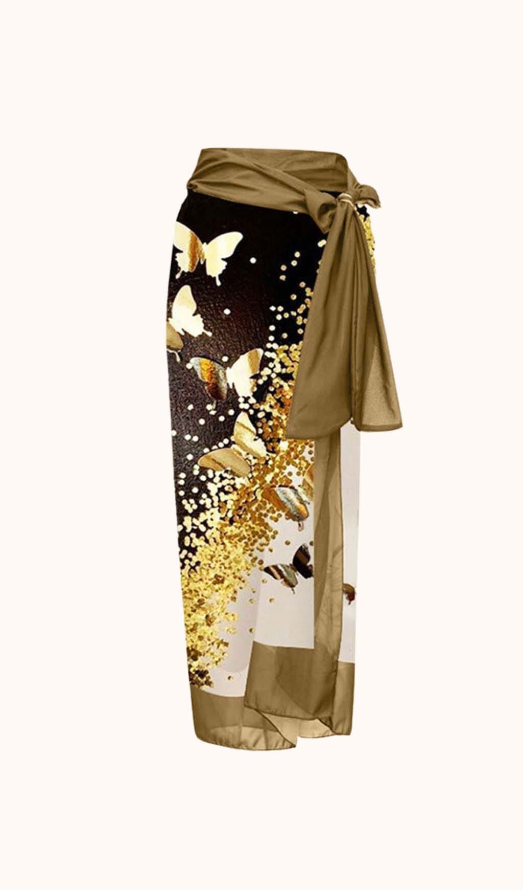 BUFFY KHAKI TWO PIECE SWIM SET BEACH OUTFIT