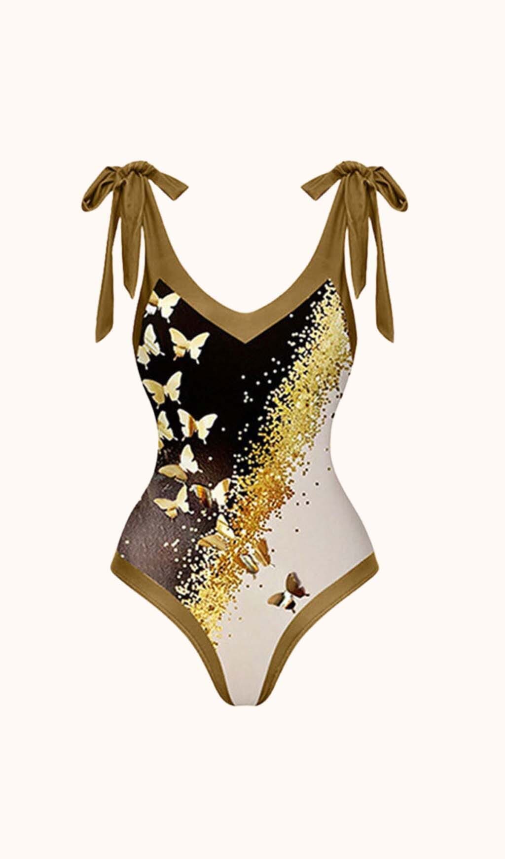 BUFFY KHAKI TWO PIECE SWIM SET BEACH OUTFIT