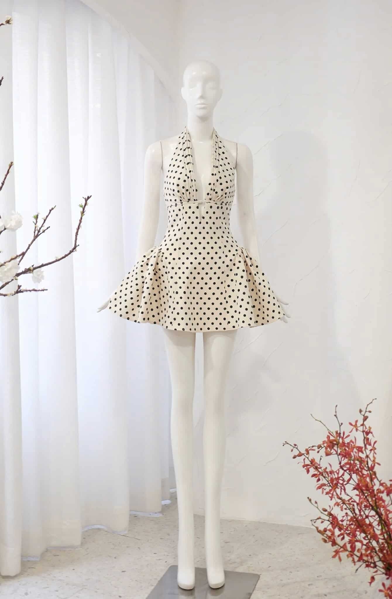 TIFFANY PLUNGE DOT MINI DRESS, PARTY NIGHT OUT