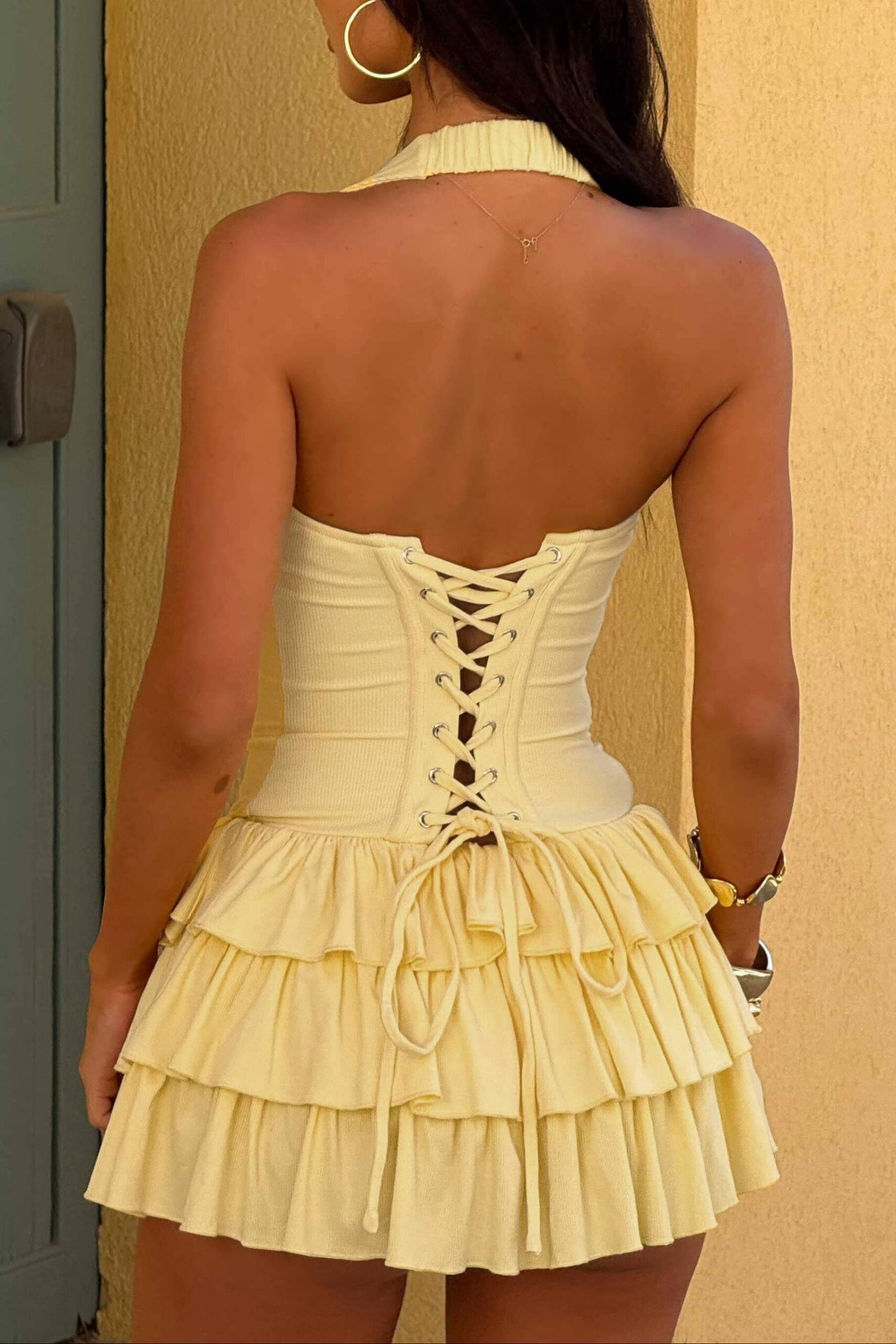 CARIE MINI DRESS IN BABY YELLOW