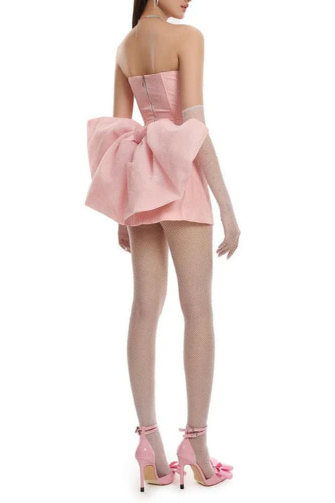 BACK BOWKNOT SKIRT SUIT, PINK – FEMININE OFFICE WEAR