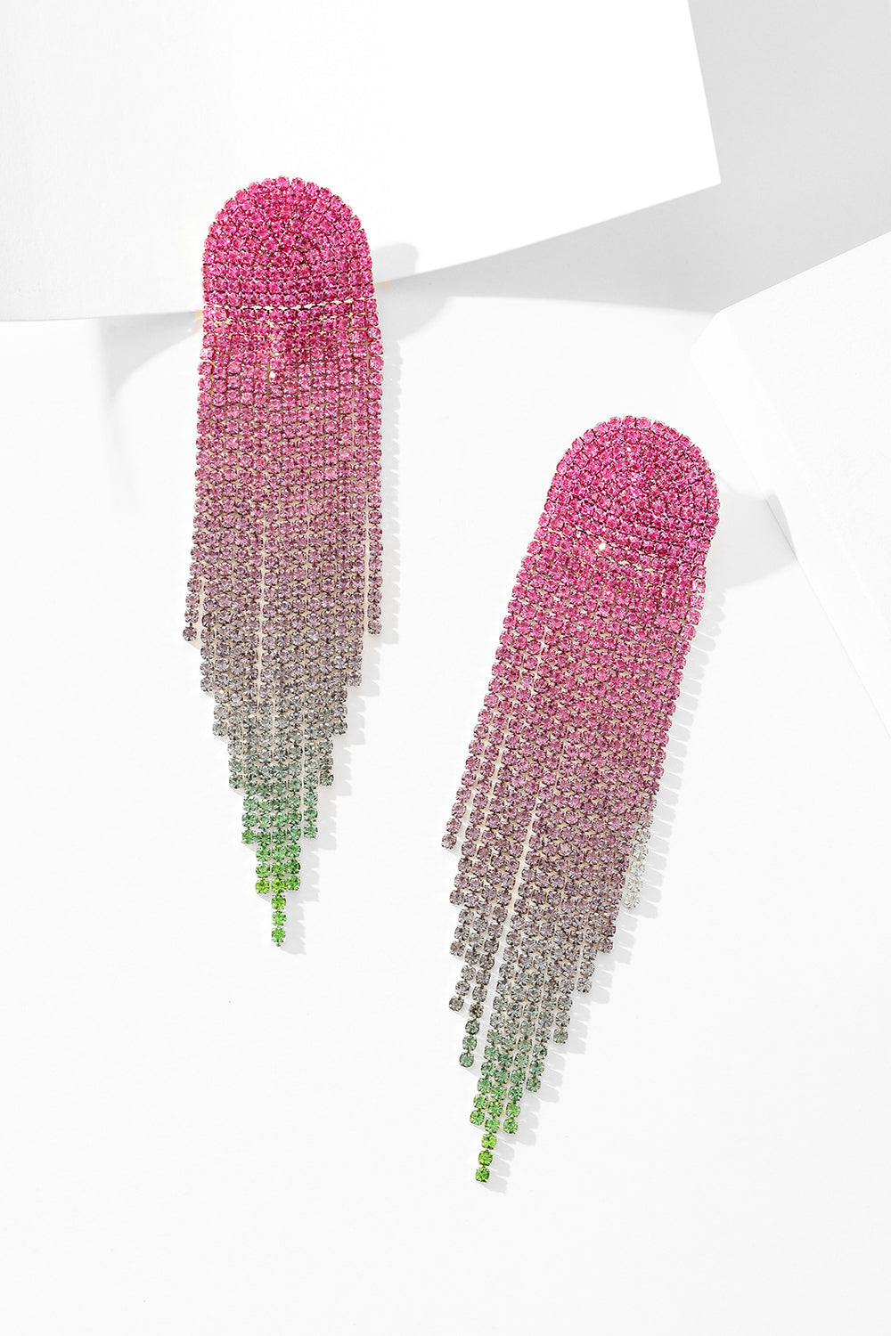RED HEART DIAMOND TASSEL EARRINGS FOR PARTY