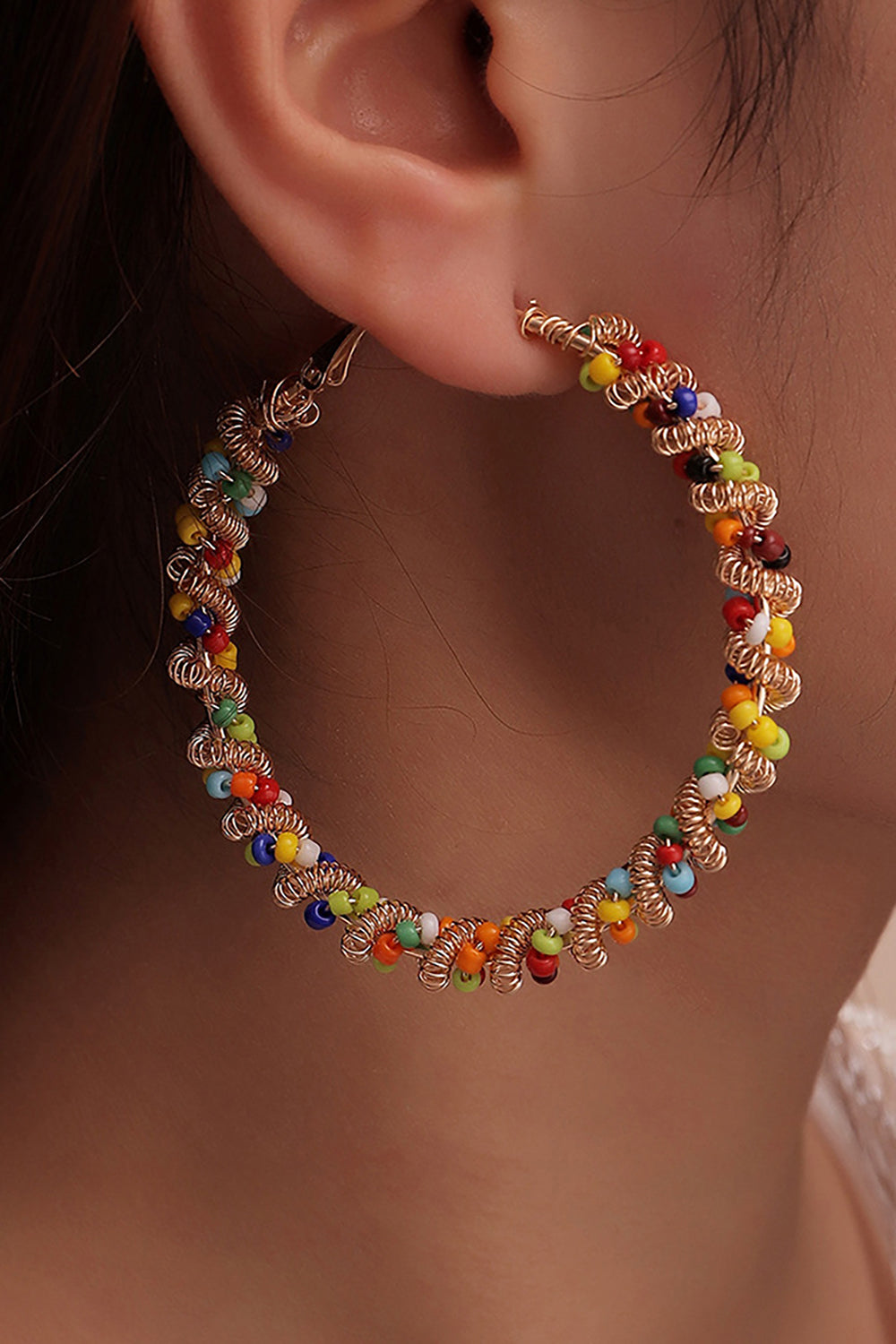 CGLHW21070_A_1 COLORFUL BOHO HOOP EARRINGS FOR PARTY STYLE