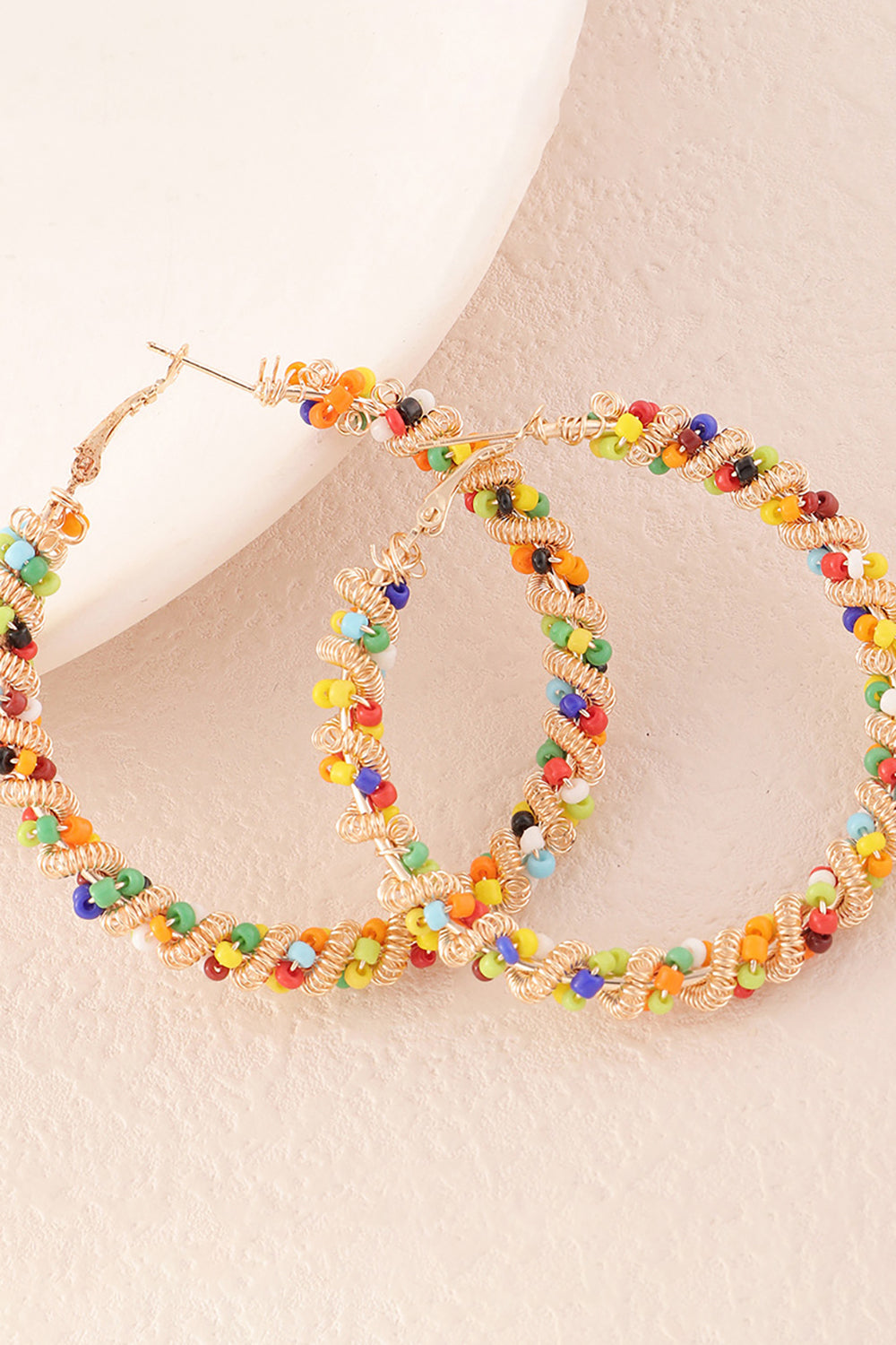 COLORFUL BOHO HOOP EARRINGS FOR PARTY STYLE