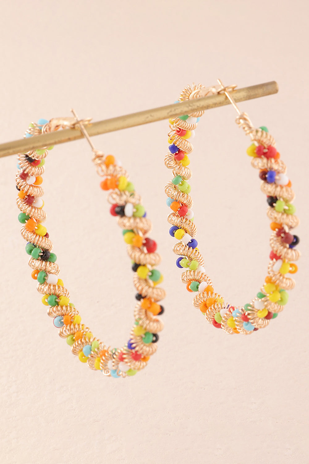 COLORFUL BOHO HOOP EARRINGS FOR PARTY STYLE
