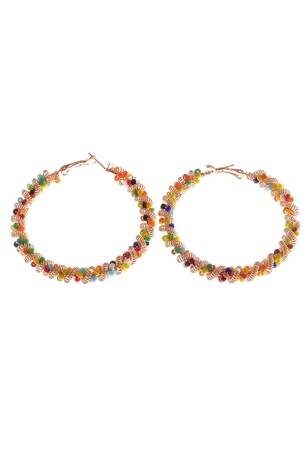 COLORFUL BOHO HOOP EARRINGS FOR PARTY STYLE