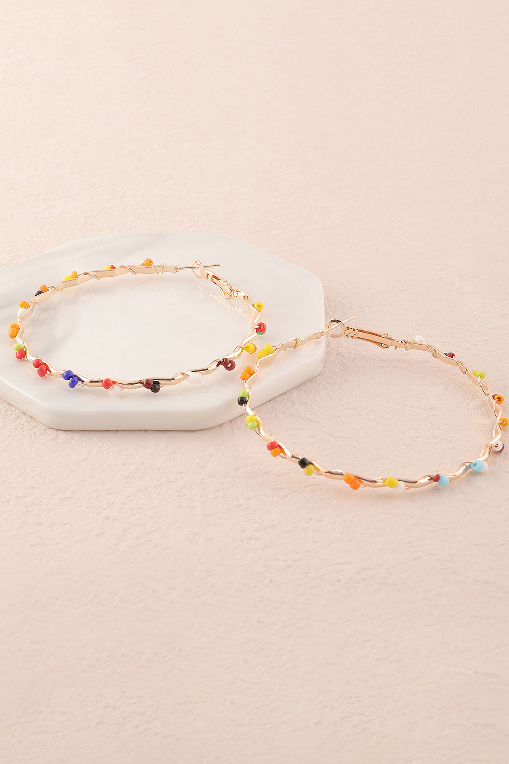 COLORFUL BOHO HOOP EARRINGS FOR PARTY STYLE