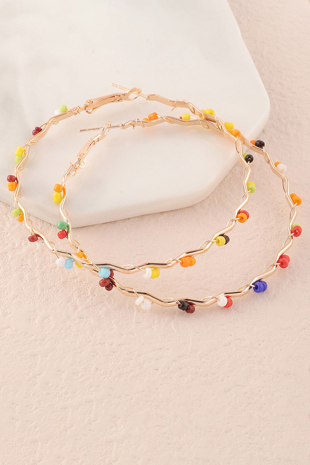 COLORFUL BOHO HOOP EARRINGS FOR PARTY STYLE