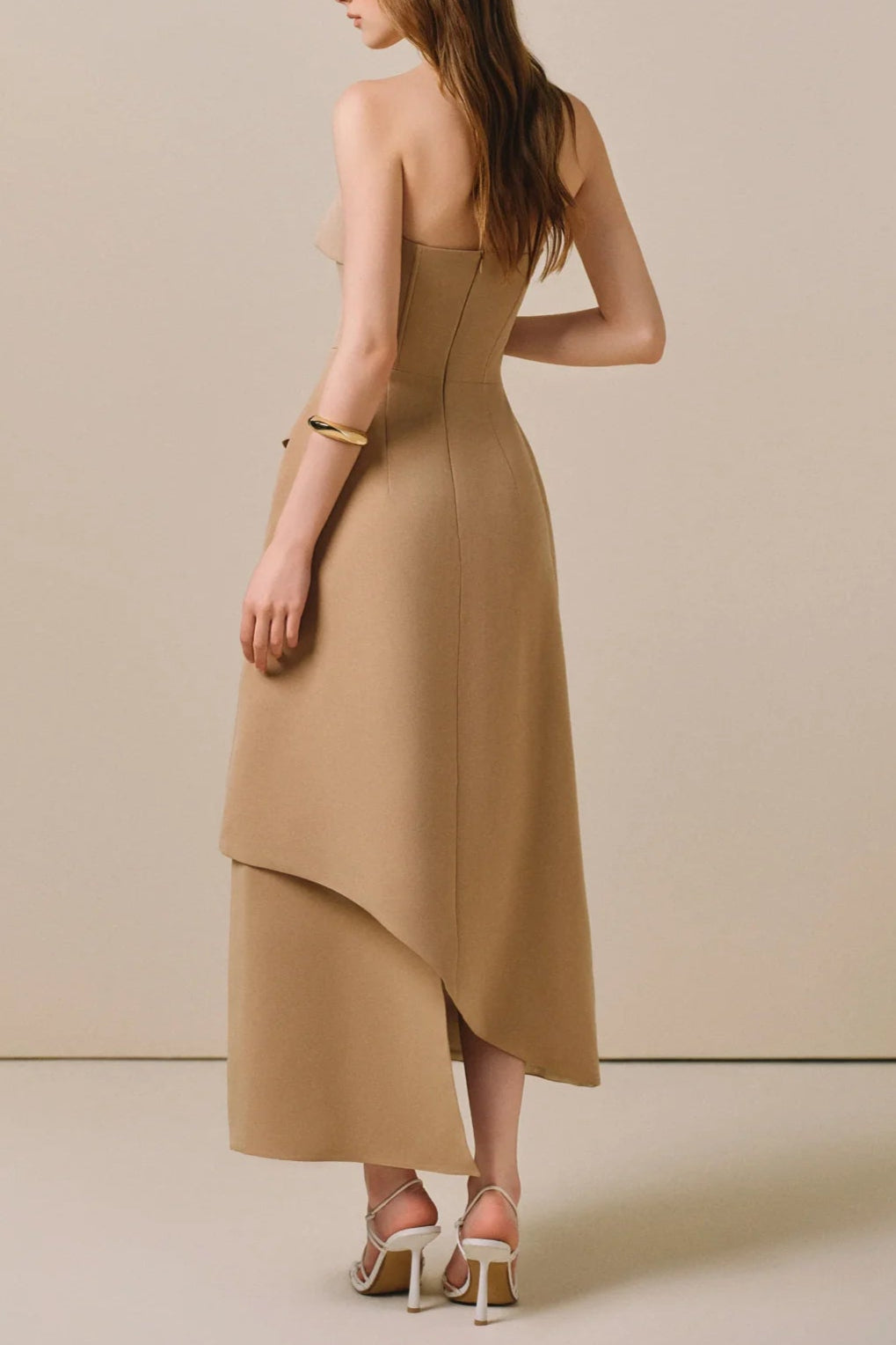 HIGH WAIST TUBE TOP MIDI DRESS, SLIM IRREGULAR PARTY