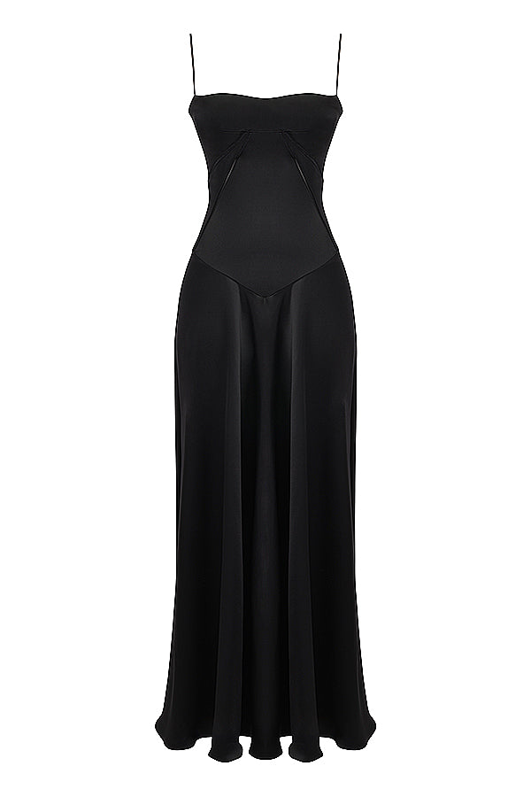 LACE UP MAXI DRESS FOR WEDDING GUEST
