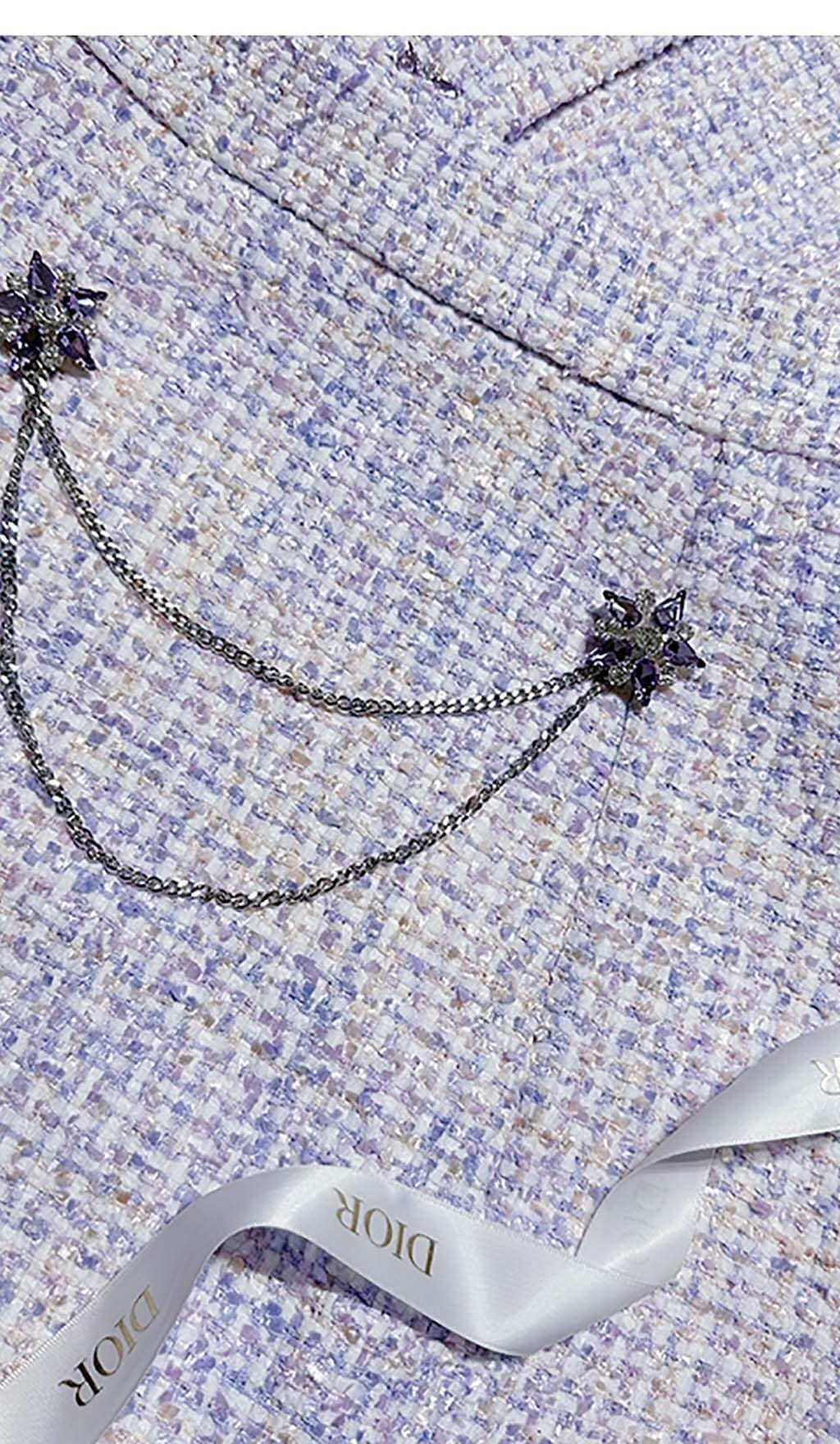 CRYSTAL EMBELLISHED LILAC TWO PIECE SET FOR PARTIES