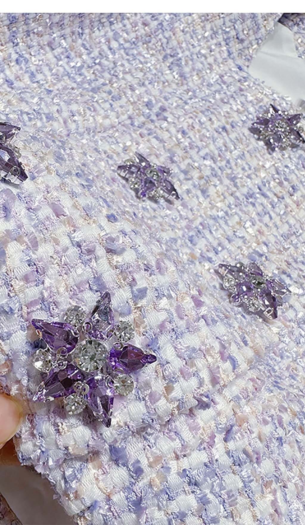 CRYSTAL EMBELLISHED LILAC TWO PIECE SET FOR PARTIES